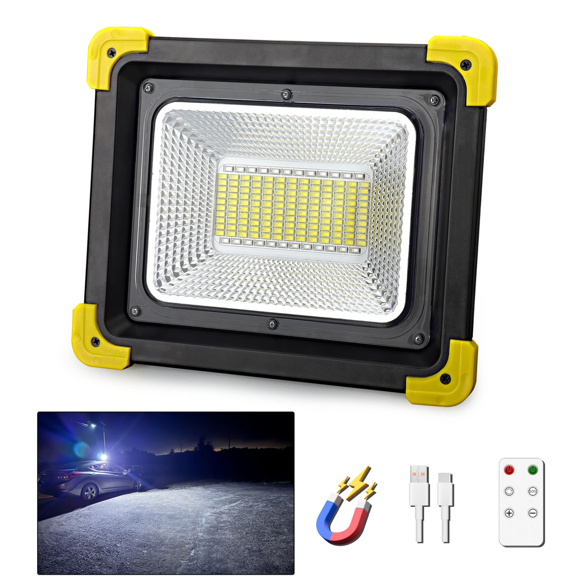 12000mAh Rechargeable Magnetic LED Work Light IP65 Waterproof 4 Modes Z585461