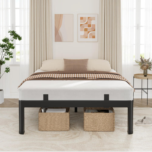 18 Inch Metal King Bed Frame with Steel Support V9695