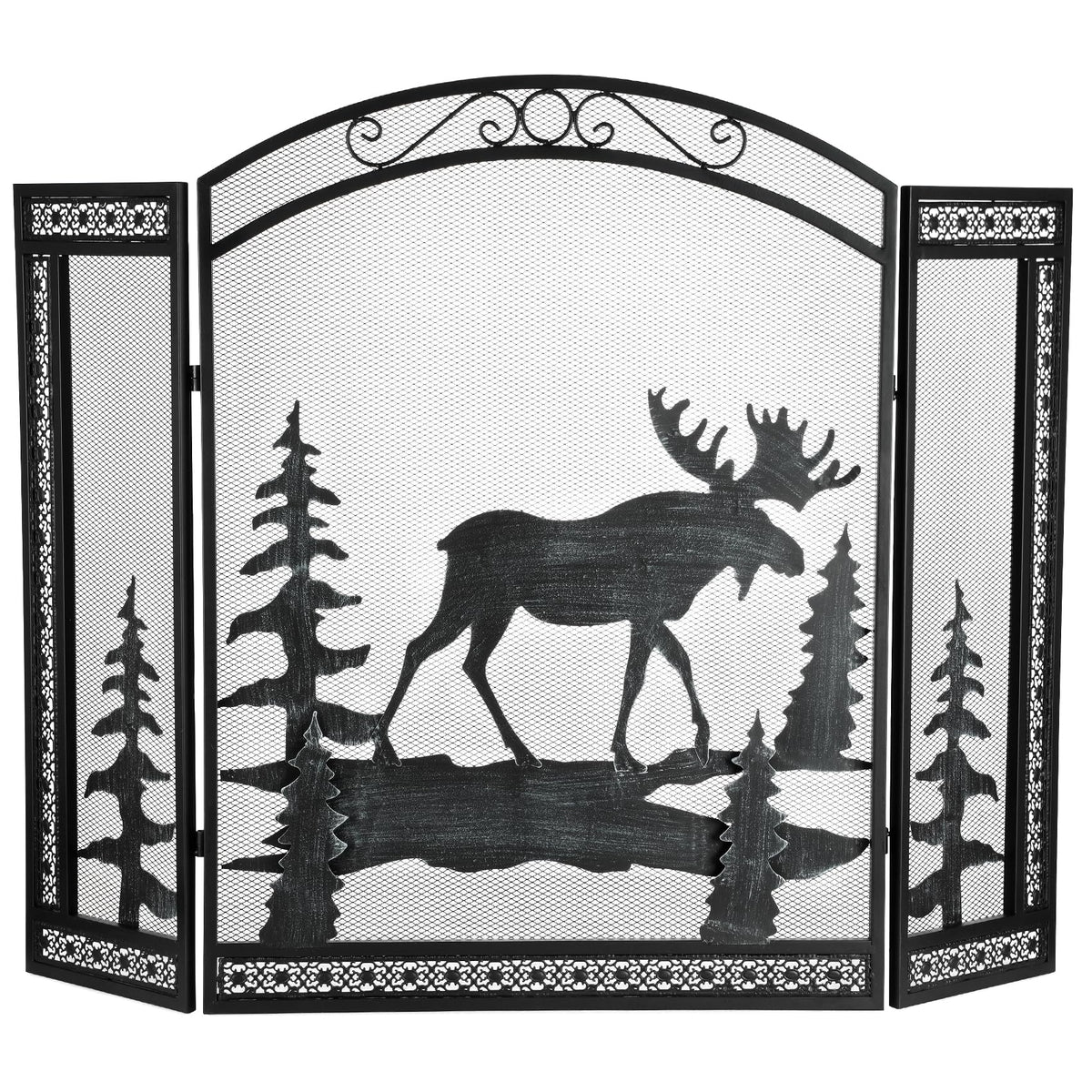 3 Panel Fireplace Screen with Guard Grate C5273