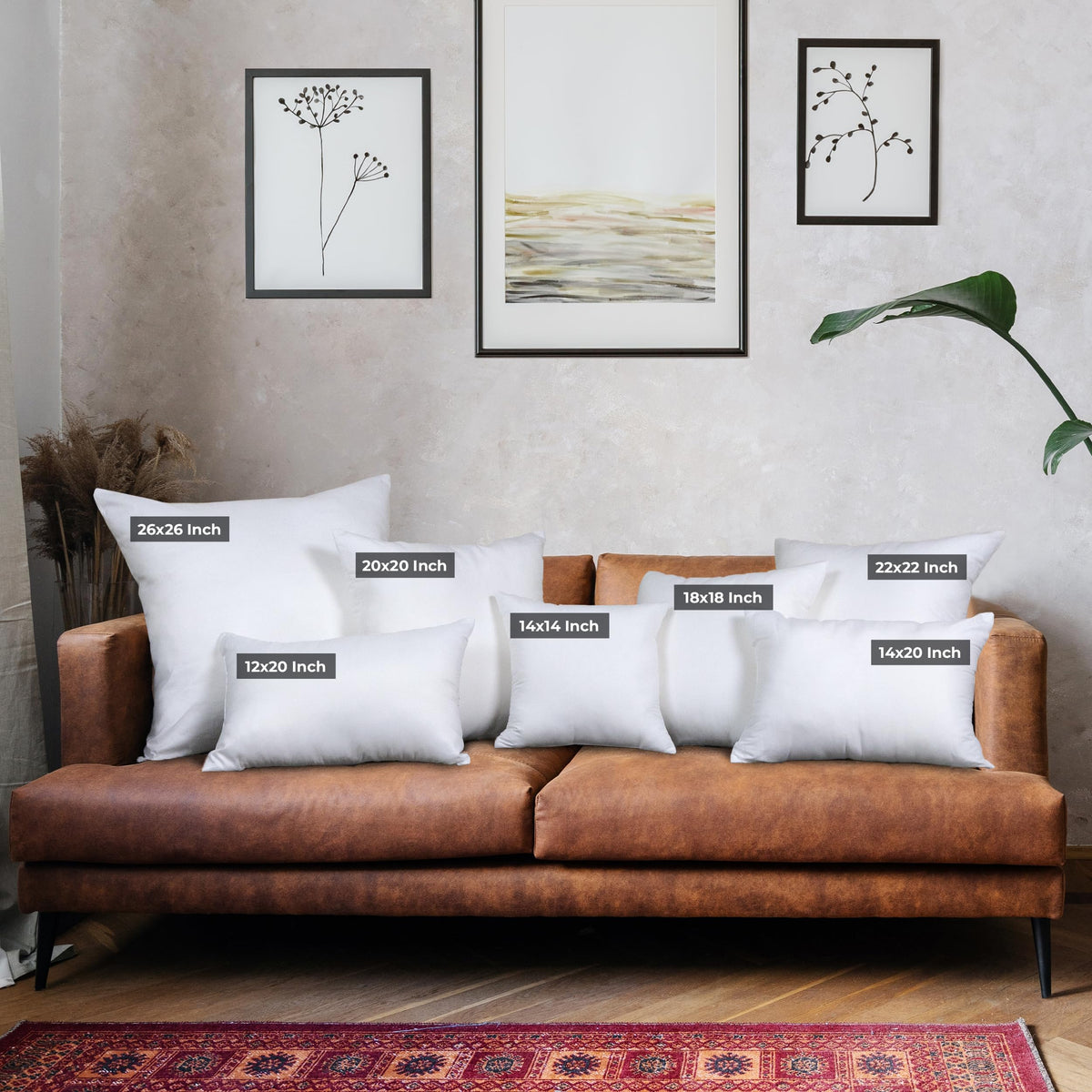 18x18 Decorative Pillow Inserts Set of 4 V22699