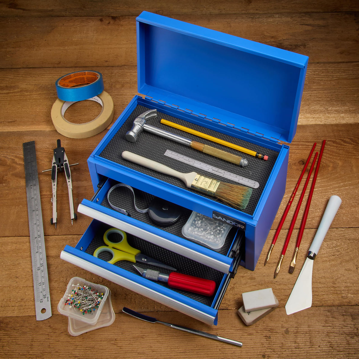 Blue Metal Tool Chest with 2 Drawers T84055