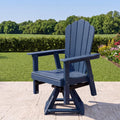 Blue 360° Swivel HDPE Adirondack Glider Chair J286174